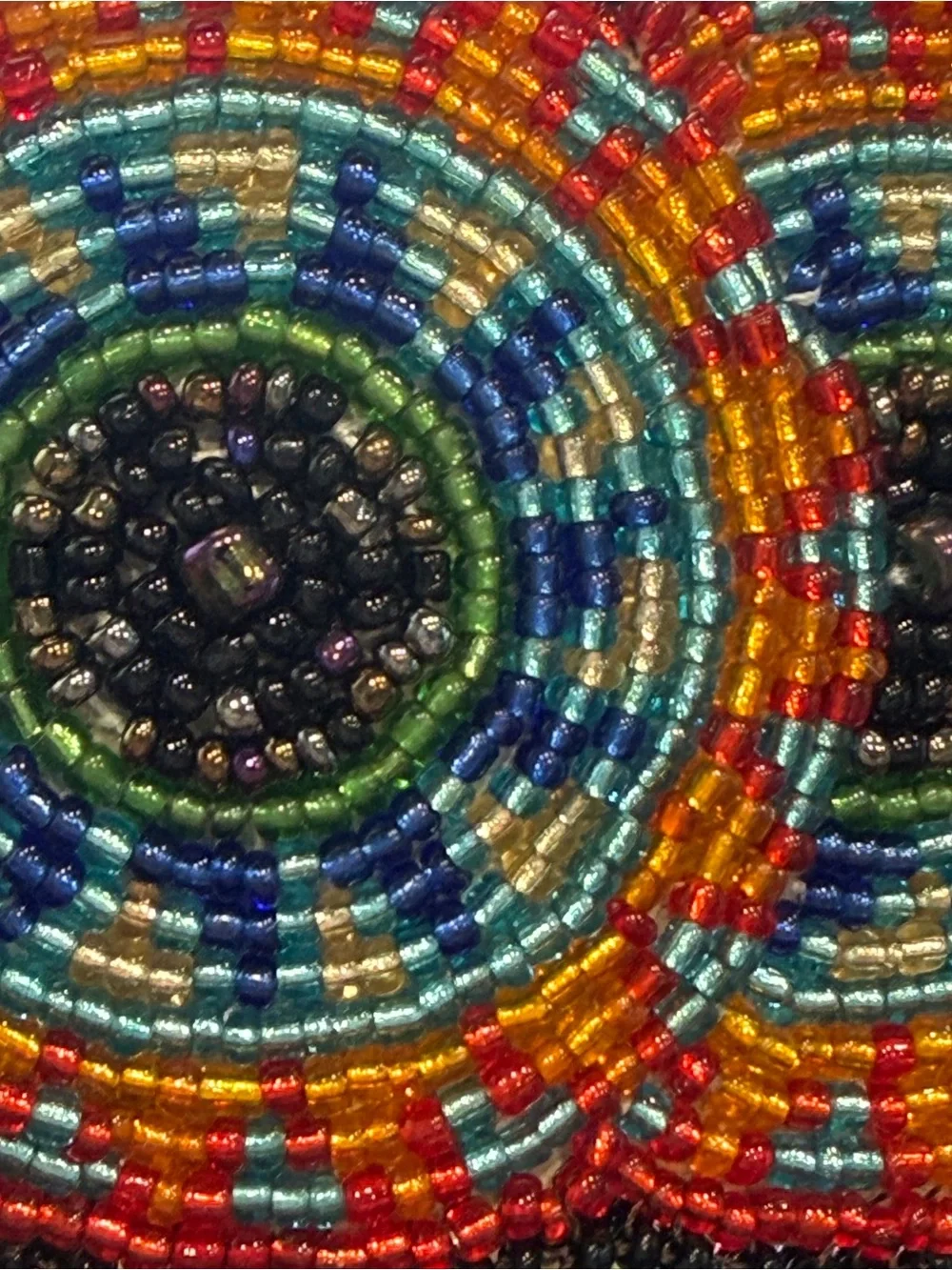 Native American Leather Beaded Star Barrette Hair Clip w/ Fringe Dangles